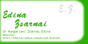 edina zsarnai business card